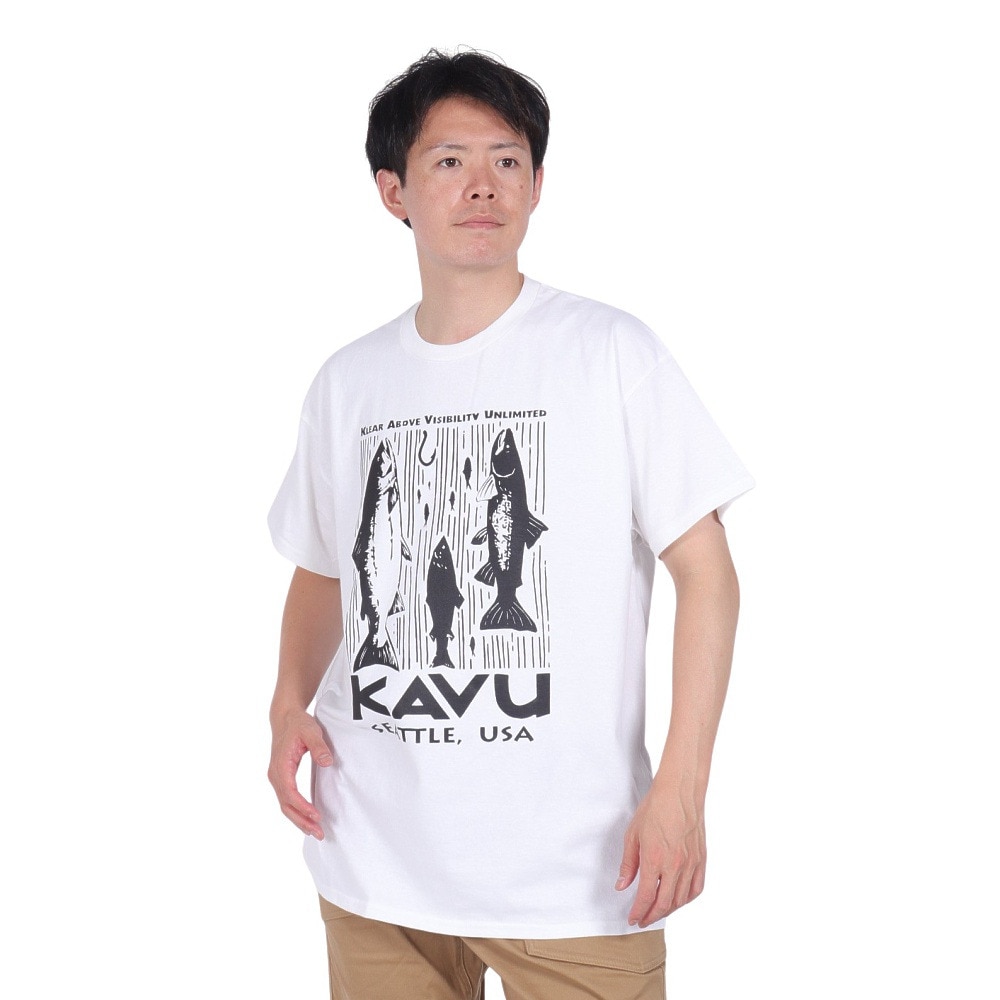 カブー（KAVU）（メンズ）サーモン半袖Tシャツ 19822053 WHT