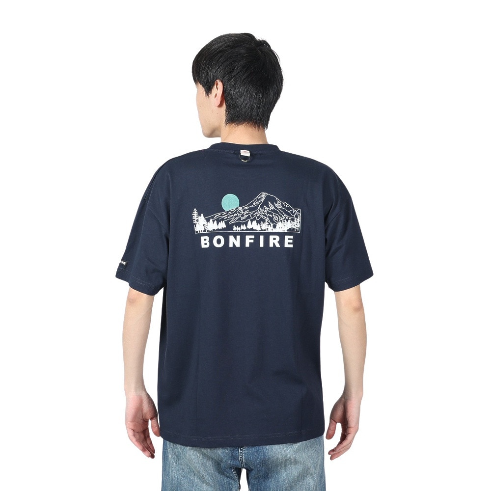 ボンファイア（Bonfire）（メンズ）BACK MOUNTAIN 半袖Tシャツ 50BNF4SCD2308 NVY