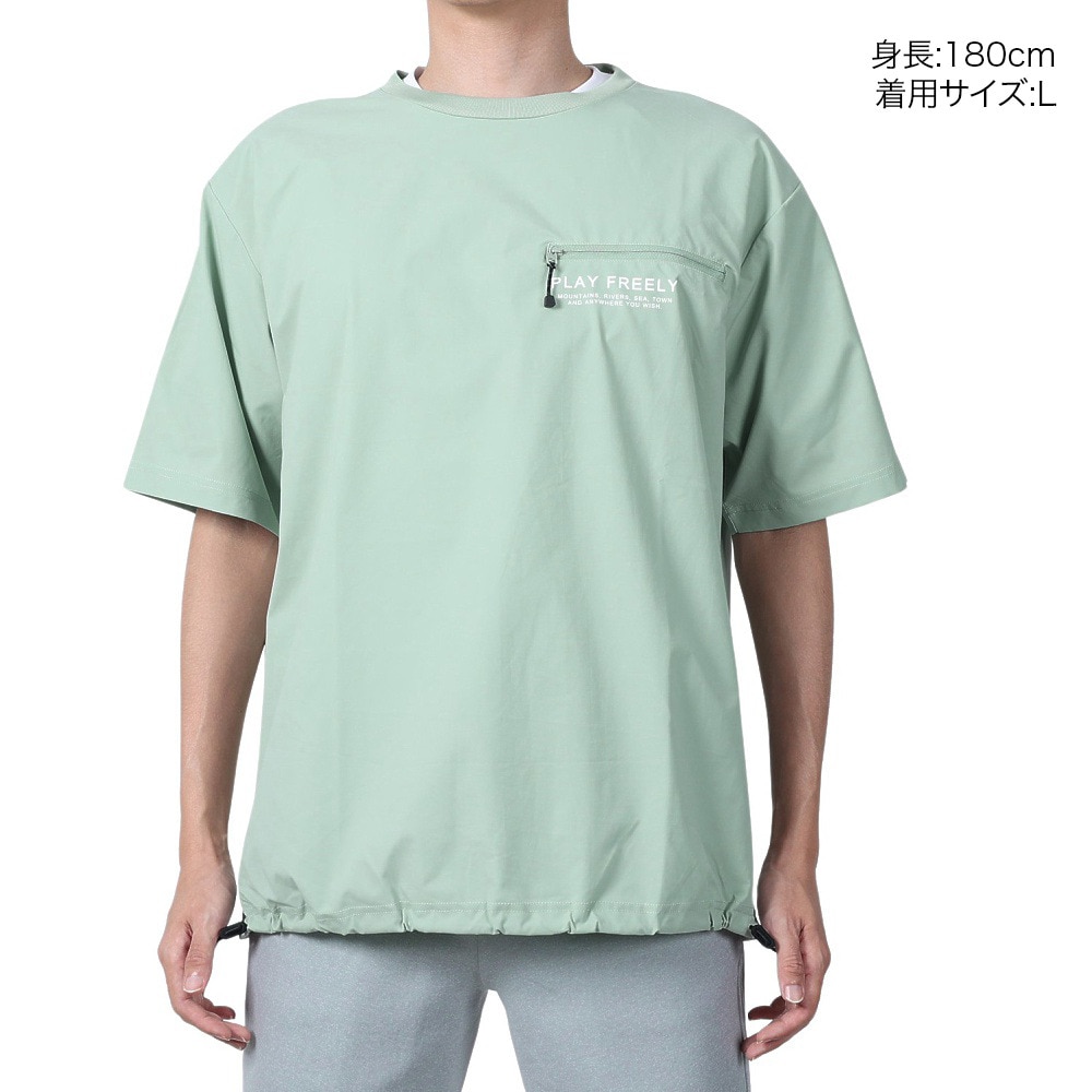 ボンファイア（Bonfire）（メンズ）速乾 撥水 ストレッチ BACKMESH.P 半袖 Tシャツ 50BNF4SCD2312 MNT ミント ポケッタブル