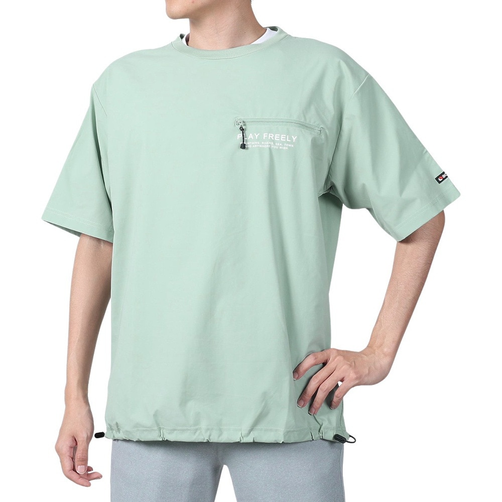 ボンファイア（Bonfire）（メンズ）速乾 撥水 ストレッチ BACKMESH.P 半袖 Tシャツ 50BNF4SCD2312 MNT ミント ポケッタブル