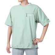 (メンズ)速乾 撥水 ストレッチ BACKMESH.P 半袖 Tシャツ 50BNF4SCD2312 MNT ミント ポケッタブル