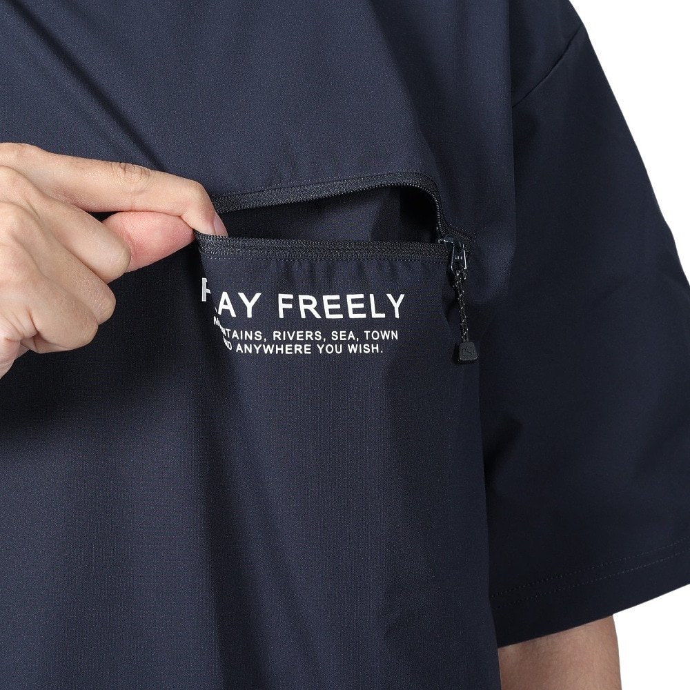 ボンファイア（Bonfire）（メンズ）速乾 撥水 ストレッチ BACKMESH.P 半袖 Tシャツ 50BNF4SCD2312 NVY ネイビー ポケッタブル