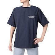 (メンズ)速乾 撥水 ストレッチ BACKMESH.P 半袖 Tシャツ 50BNF4SCD2312 NVY ネイビー ポケッタブル