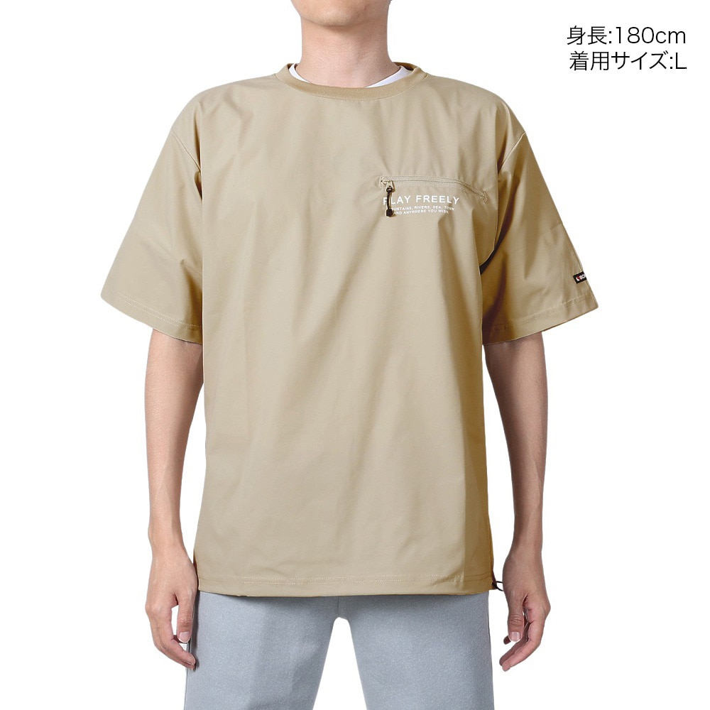 ボンファイア（Bonfire）（メンズ）速乾 撥水 ストレッチ BACKMESH.P 半袖Tシャツ 50BNF4SCD2312 SBEG サンドベージュ ポケッタブル