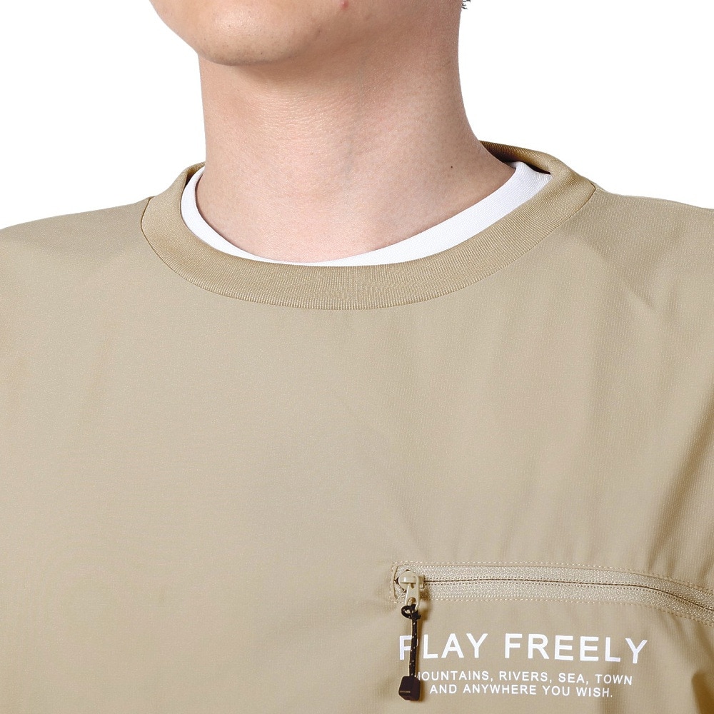 ボンファイア（Bonfire）（メンズ）速乾 撥水 ストレッチ BACKMESH.P 半袖Tシャツ 50BNF4SCD2312 SBEG サンドベージュ ポケッタブル