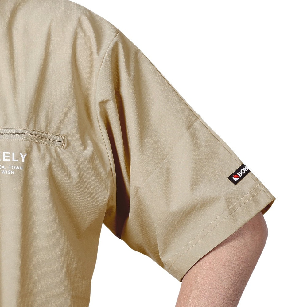 ボンファイア（Bonfire）（メンズ）速乾 撥水 ストレッチ BACKMESH.P 半袖Tシャツ 50BNF4SCD2312 SBEG サンドベージュ ポケッタブル