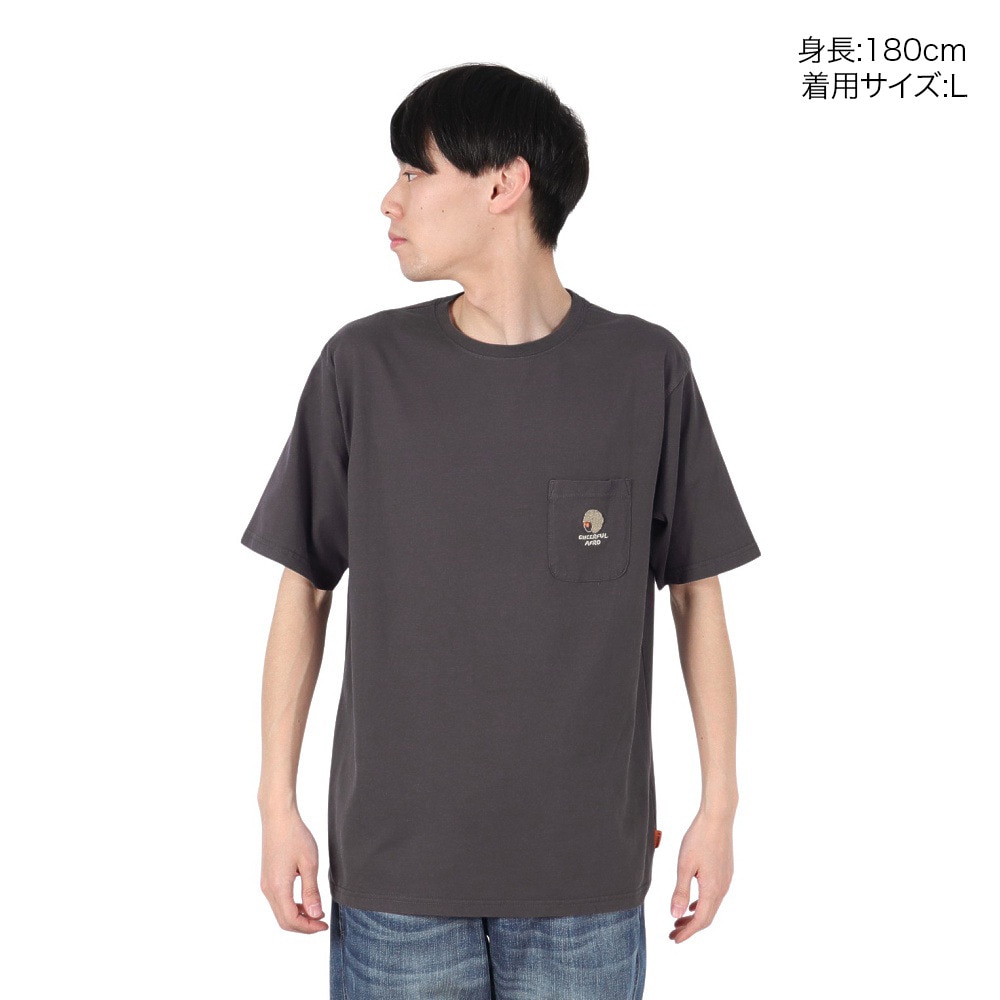 クリフメイヤー（KRIFF MAYER）（メンズ、レディース）アフロくん 半袖ポケTシャツ サボテン 2357801:17:CHARCOAL