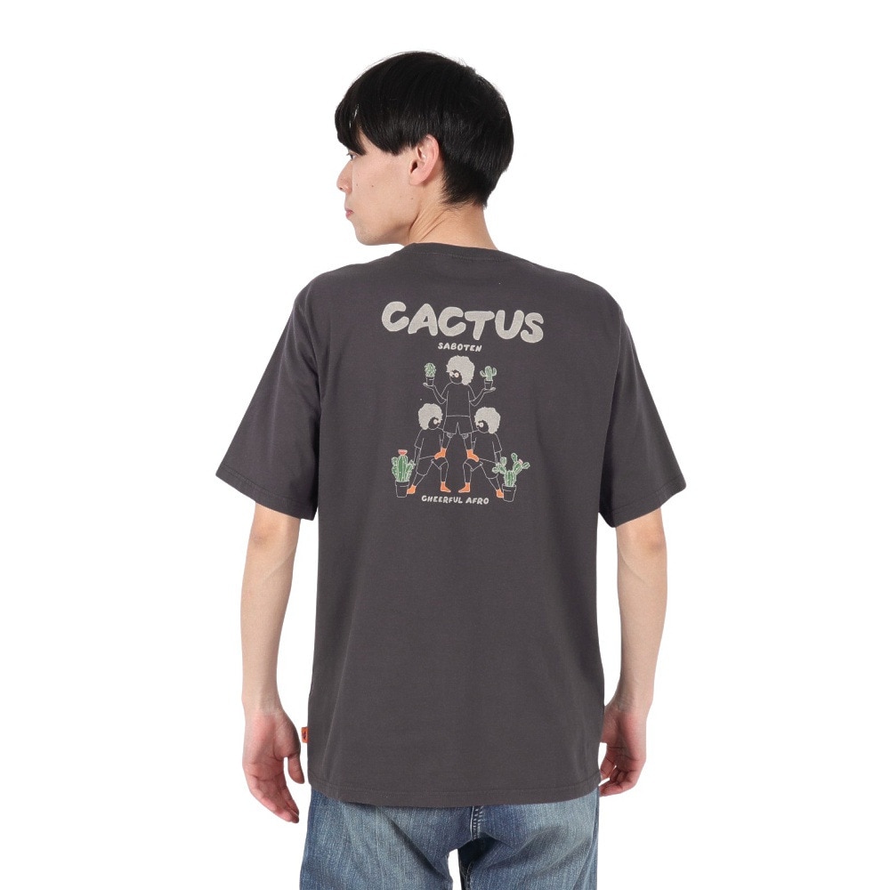 クリフメイヤー（KRIFF MAYER）（メンズ、レディース）アフロくん 半袖ポケTシャツ サボテン 2357801:17:CHARCOAL