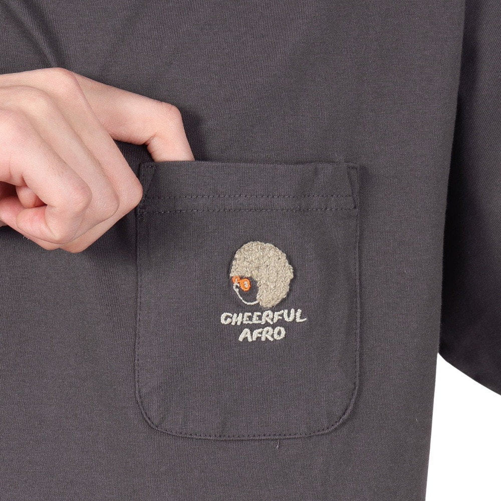クリフメイヤー（KRIFF MAYER）（メンズ、レディース）アフロくん 半袖ポケTシャツ サボテン 2357801:17:CHARCOAL