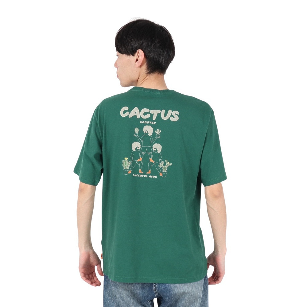クリフメイヤー（KRIFF MAYER）（メンズ、レディース）アフロくん 半袖ポケTシャツ サボテン 2357801:65:GREEN