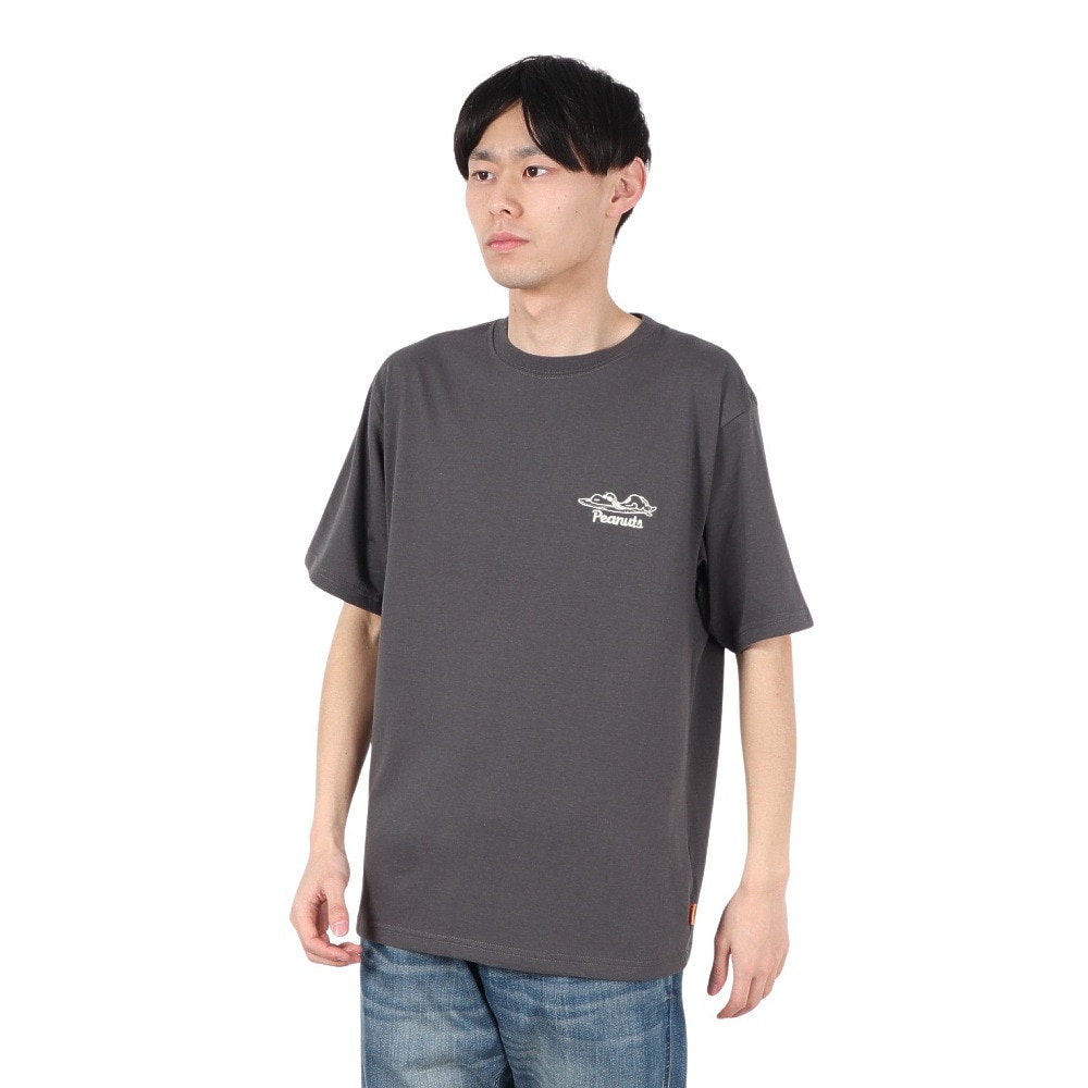 クリフメイヤー（KRIFF MAYER）（メンズ）スヌーピープリントTシャツ サーフ 2357810:17:CHARCOAL