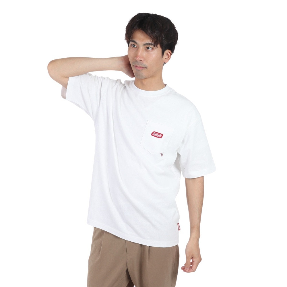 コールマン（Coleman）（メンズ）共地ポケット付き 半袖 Tシャツ X5430A WHT