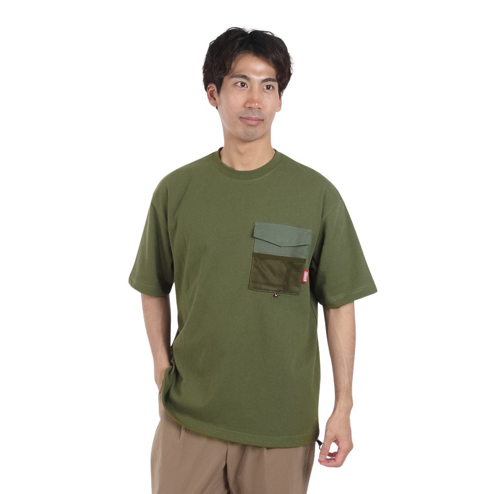 コールマン（Coleman）（メンズ）布帛ポケット付き 半袖Tシャツ X5431A KHA