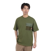 (メンズ)布帛ポケット付き 半袖Tシャツ X5431A KHA