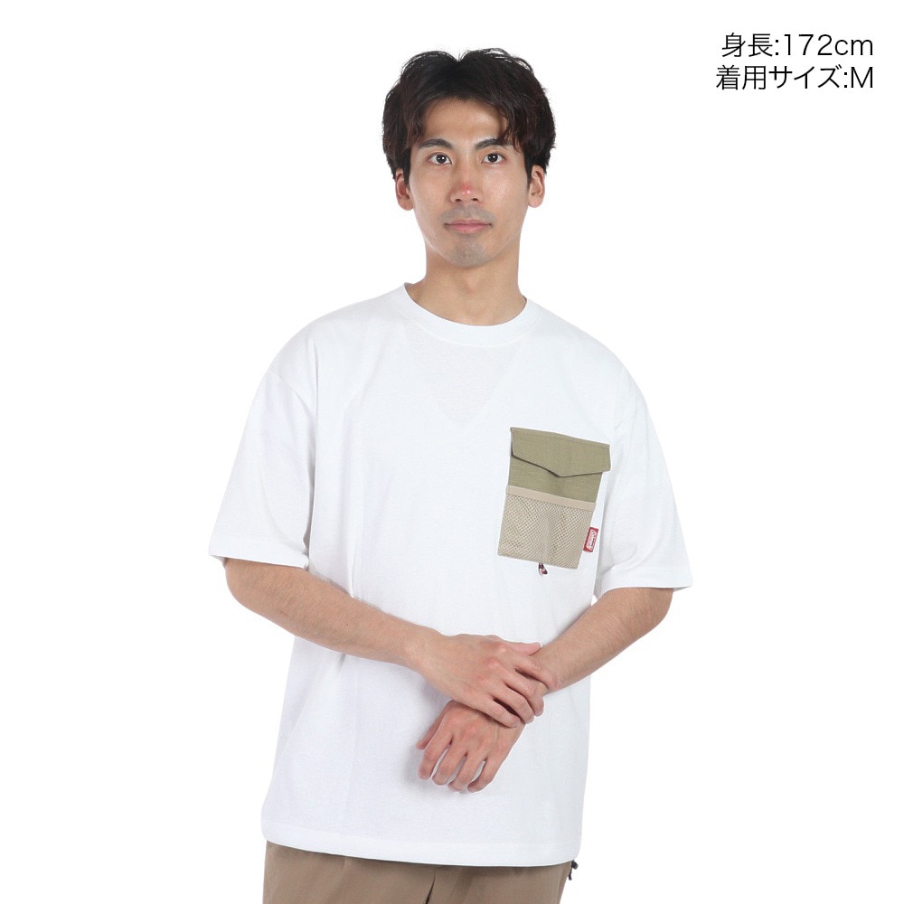 コールマン（Coleman）（メンズ）布帛ポケット付き 半袖 Tシャツ X5431A WHT