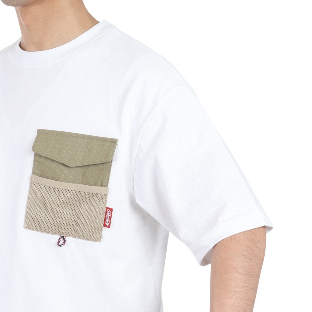 コールマン（Coleman）（メンズ）布帛ポケット付き 半袖 Tシャツ X5431A WHT