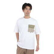 (メンズ)布帛ポケット付き 半袖 Tシャツ X5431A WHT