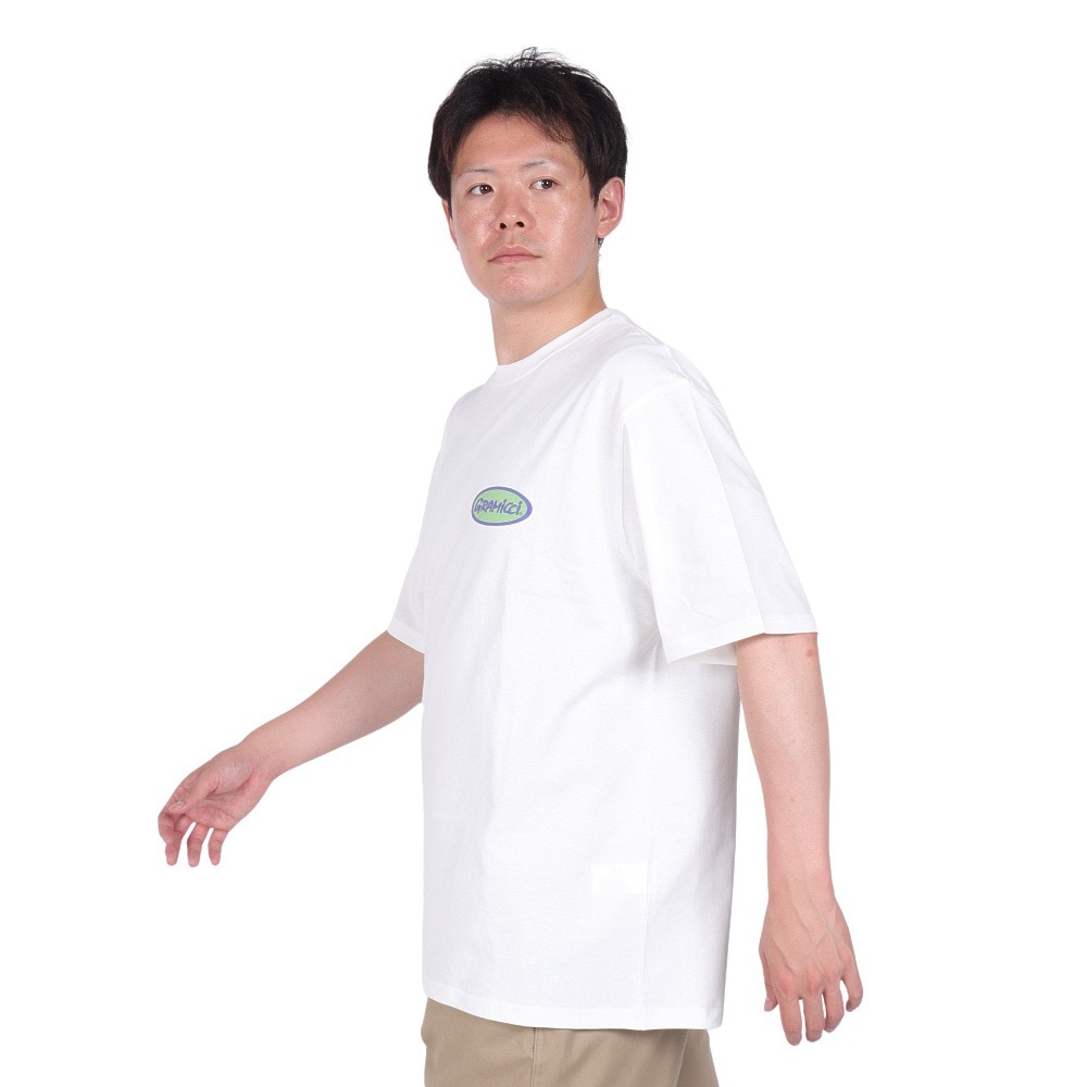 グラミチ（Gramicci）（メンズ、レディース）オーバル Tシャツ G4SU-T077-WHITE