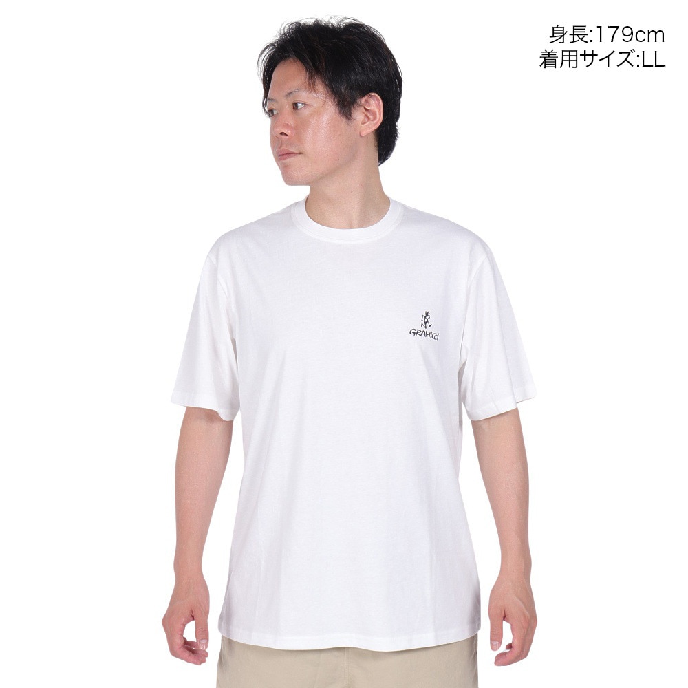 グラミチ（Gramicci）（メンズ、レディース）ワンポイント ロゴ 半袖Tシャツ G4SU-T096-WHITE