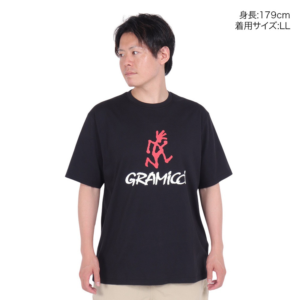 グラミチ（Gramicci）（メンズ、レディース）ロゴ 半袖Tシャツ G4SU-T097-BLACK