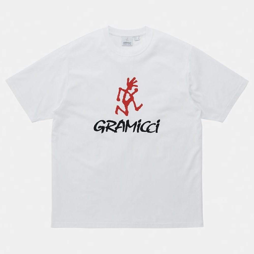 グラミチ（Gramicci）（メンズ、レディース）ロゴ 半袖Tシャツ G4SU-T097-WHITE