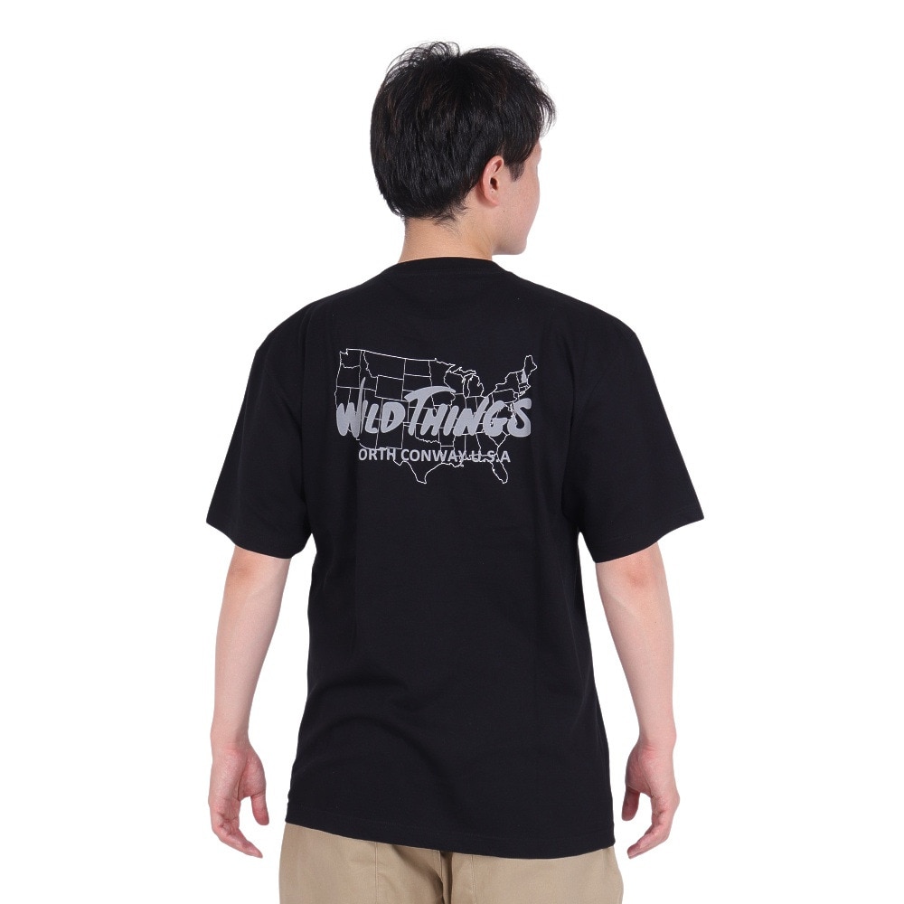 ワイルドシングス（WILD THINGS）（メンズ）バースプレイス 半袖Tシャツ WT24063K-BLACK