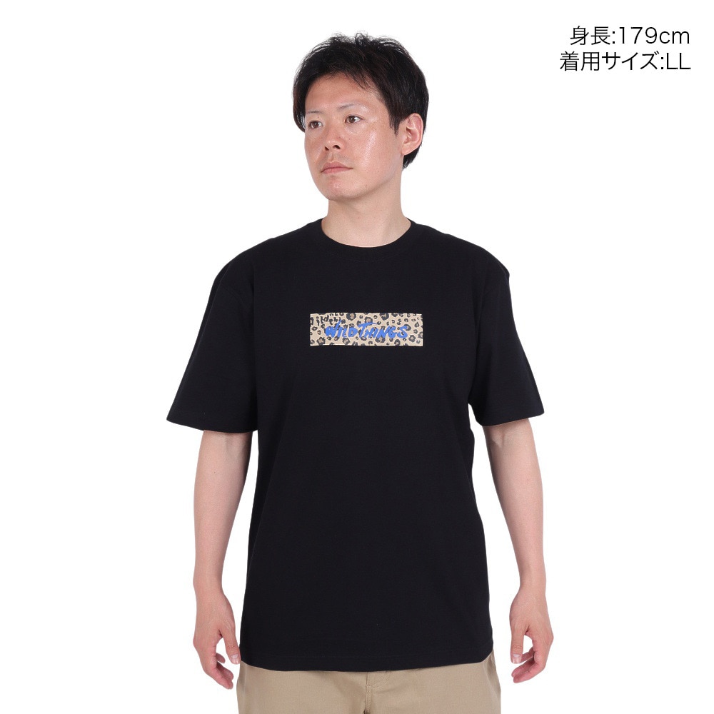 ワイルドシングス（WILD THINGS）（メンズ）ボックス ロゴ 半袖Tシャツ WT24062K-BLACK