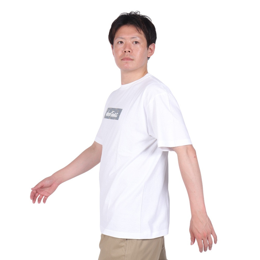 ワイルドシングス（WILD THINGS）（メンズ）ボックス ロゴ 半袖Tシャツ WT24062K-WHITE