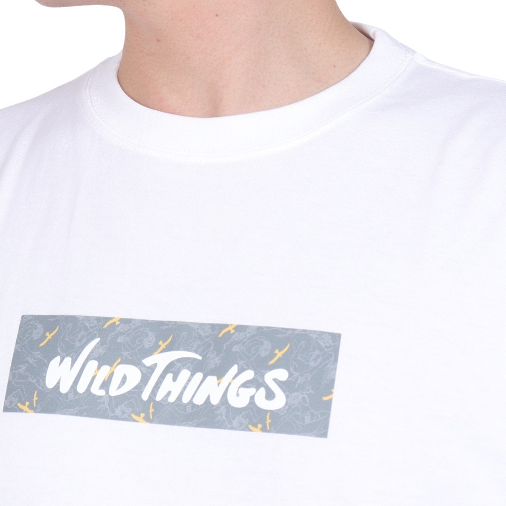 ワイルドシングス（WILD THINGS）（メンズ）ボックス ロゴ 半袖Tシャツ WT24062K-WHITE
