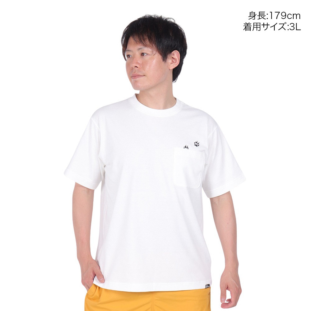 ジャックウルフスキン（JackWolfskin）（メンズ）オーガニックコットン100％ 半袖Tシャツ PAW IN POCKET SS T 2 5023434_5055