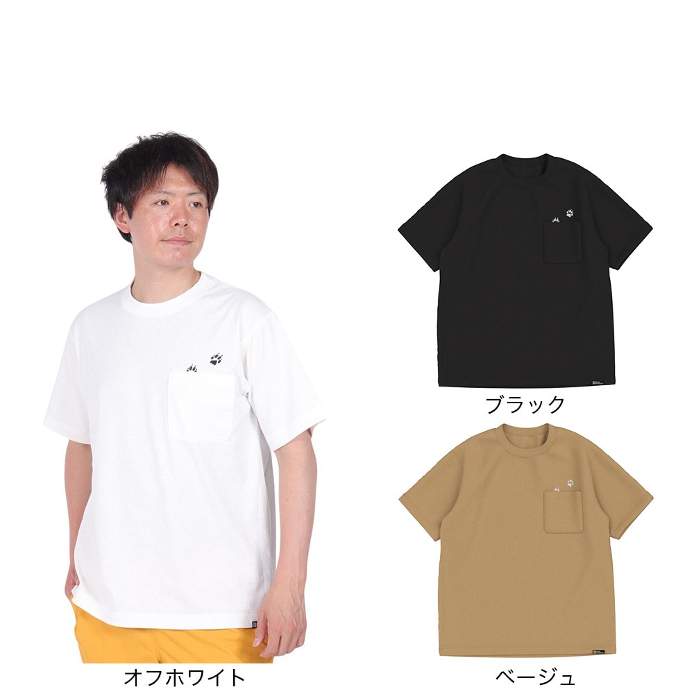 ジャックウルフスキン（JackWolfskin）（メンズ）オーガニックコットン100％ 半袖Tシャツ PAW IN POCKET SS T 2 5023434_5055