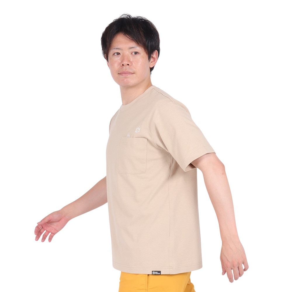 ジャックウルフスキン（JackWolfskin）（メンズ）オーガニックコットン100％ 半袖Tシャツ PAW IN POCKET SS T 2 5023434_5471