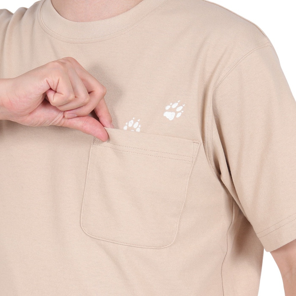ジャックウルフスキン（JackWolfskin）（メンズ）オーガニックコットン100％ 半袖Tシャツ PAW IN POCKET SS T 2 5023434_5471
