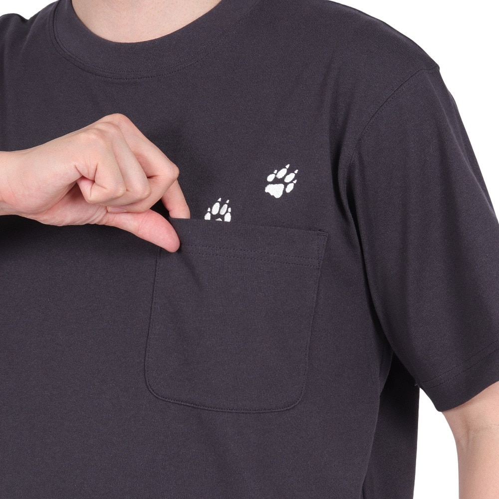 ジャックウルフスキン（JackWolfskin）（メンズ）オーガニックコットン100％ 半袖Tシャツ PAW IN POCKET SS T 2 5023434_6350