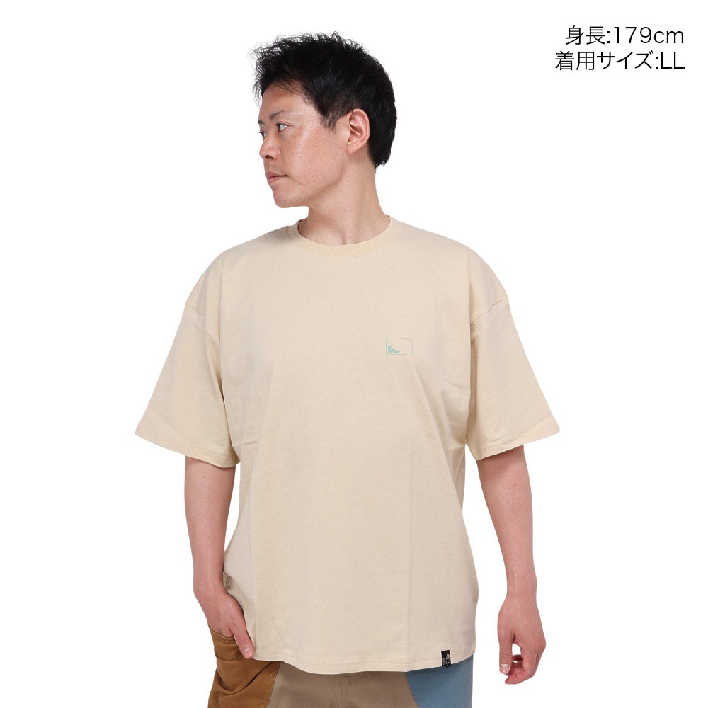 ゴースローキャラバン（GOSLOWCARAVAN）（メンズ、レディース）USA/C スクエアLOGOバックプリントゆったりTシャツ 321913A NTL