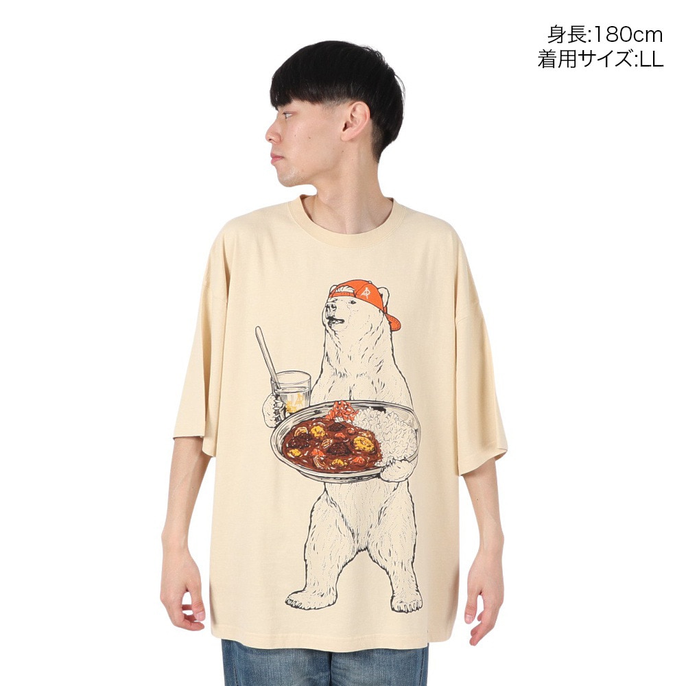 ゴースローキャラバン（GOSLOWCARAVAN）（メンズ）USA/C カレーライスクマ ビッグTシャツ 321917 NTL