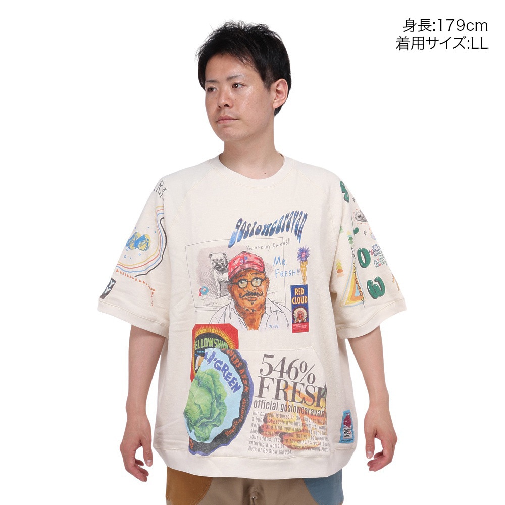 ゴースローキャラバン（GOSLOWCARAVAN）（メンズ、レディース）インレイ 落書きMIXラグランTシャツ 322603 NTL