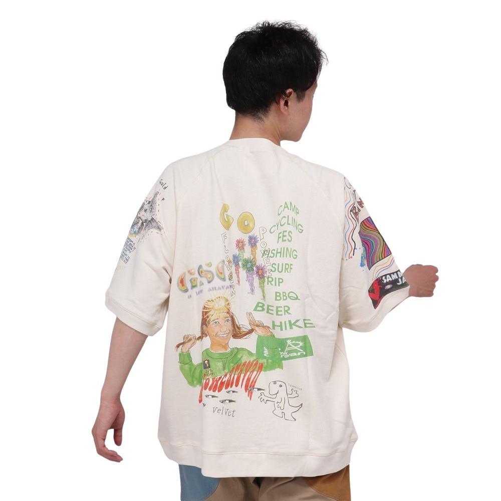 ゴースローキャラバン（GOSLOWCARAVAN）（メンズ、レディース）インレイ 落書きMIXラグランTシャツ 322603 NTL