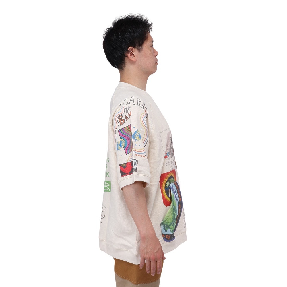 ゴースローキャラバン（GOSLOWCARAVAN）（メンズ、レディース）インレイ 落書きMIXラグランTシャツ 322603 NTL