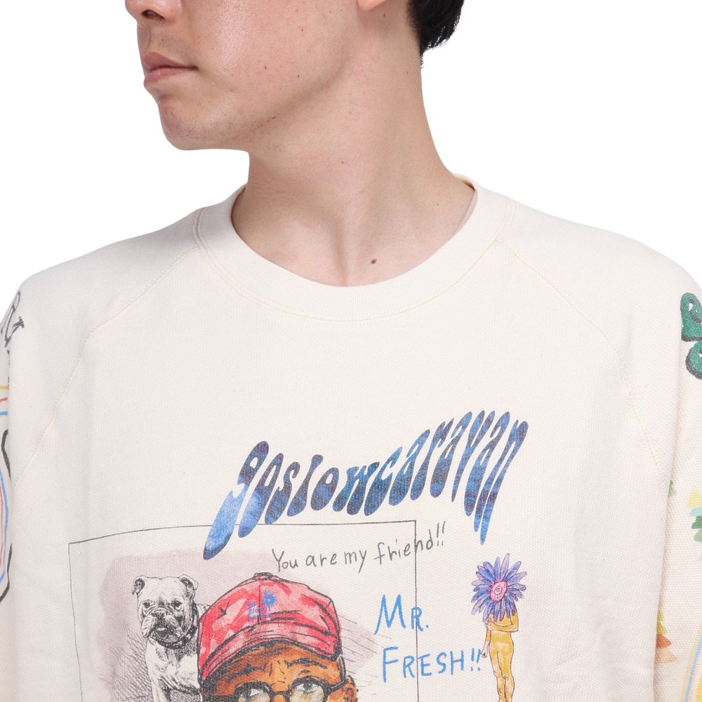 ゴースローキャラバン（GOSLOWCARAVAN）（メンズ、レディース）インレイ 落書きMIXラグランTシャツ 322603 NTL