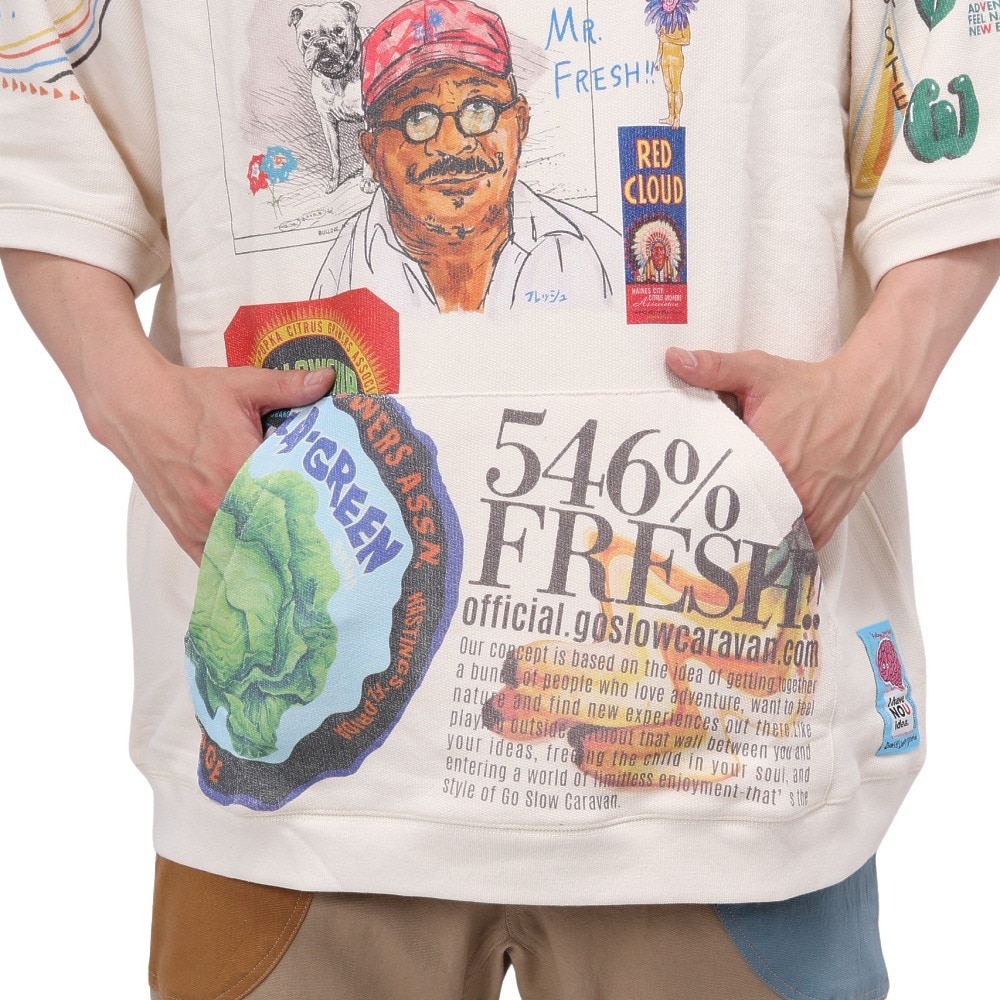ゴースローキャラバン（GOSLOWCARAVAN）（メンズ、レディース）インレイ 落書きMIXラグランTシャツ 322603 NTL