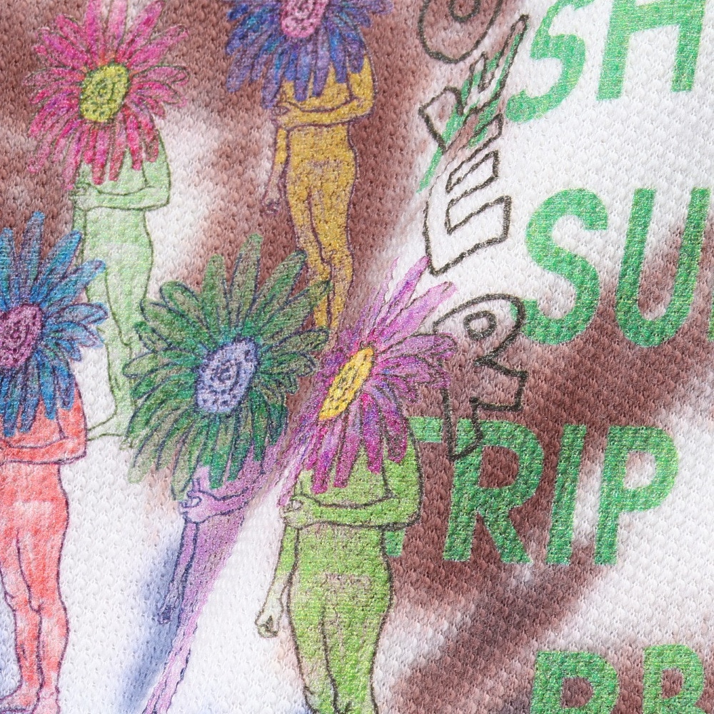 ゴースローキャラバン（GOSLOWCARAVAN）（メンズ、レディース）UNIQUEインレイ 落書きMIXラグランTシャツ タイダイ 322604 レインボー