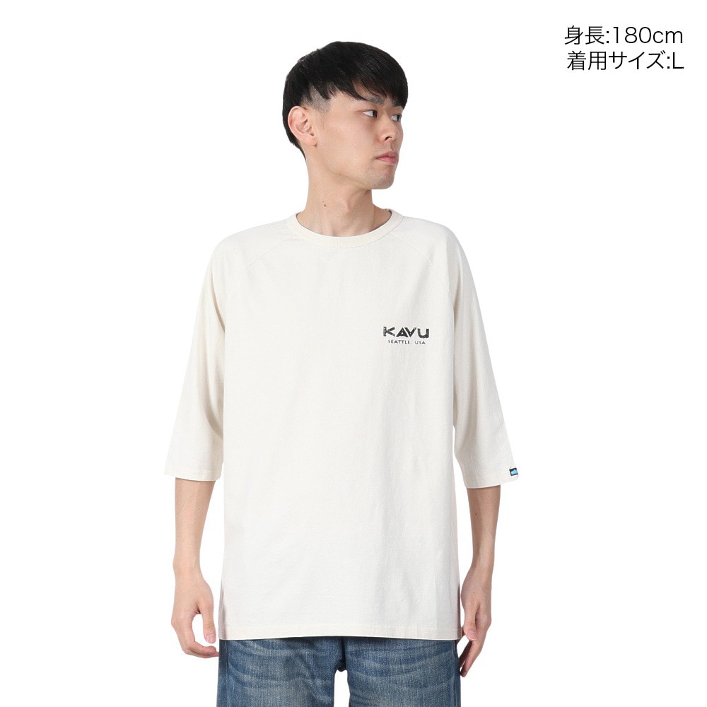 カブー（KAVU）（メンズ）サーフロゴ ベースボールTシャツ 19822212 アイボリー