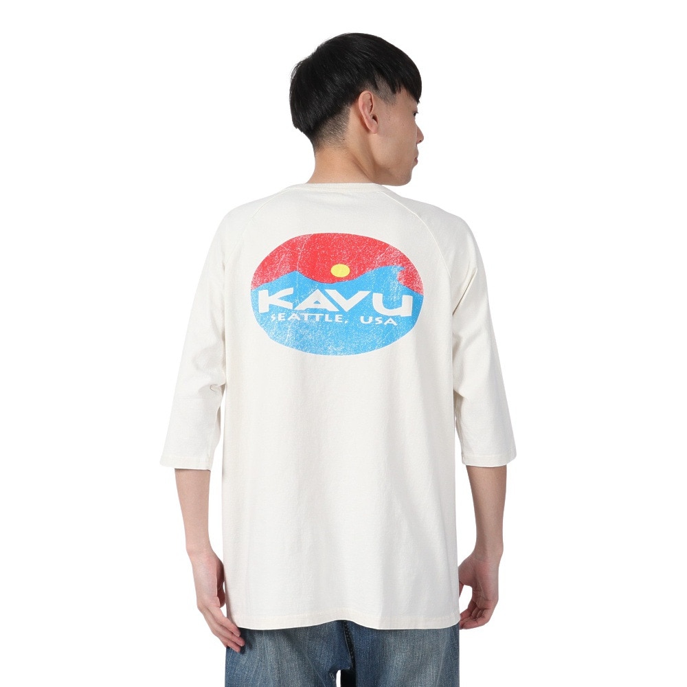 カブー（KAVU）（メンズ）サーフロゴ ベースボールTシャツ 19822212 アイボリー