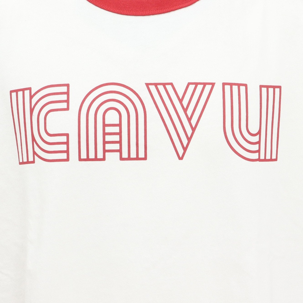 カブー（KAVU）（メンズ、レディース）ツイストロゴ リンガー 半袖Tシャツ 19822228