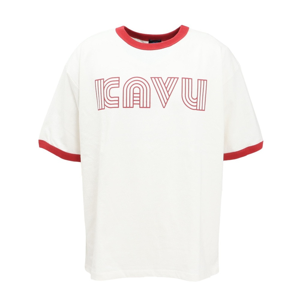 カブー（KAVU）（メンズ、レディース）ツイストロゴ リンガー 半袖Tシャツ 19822228