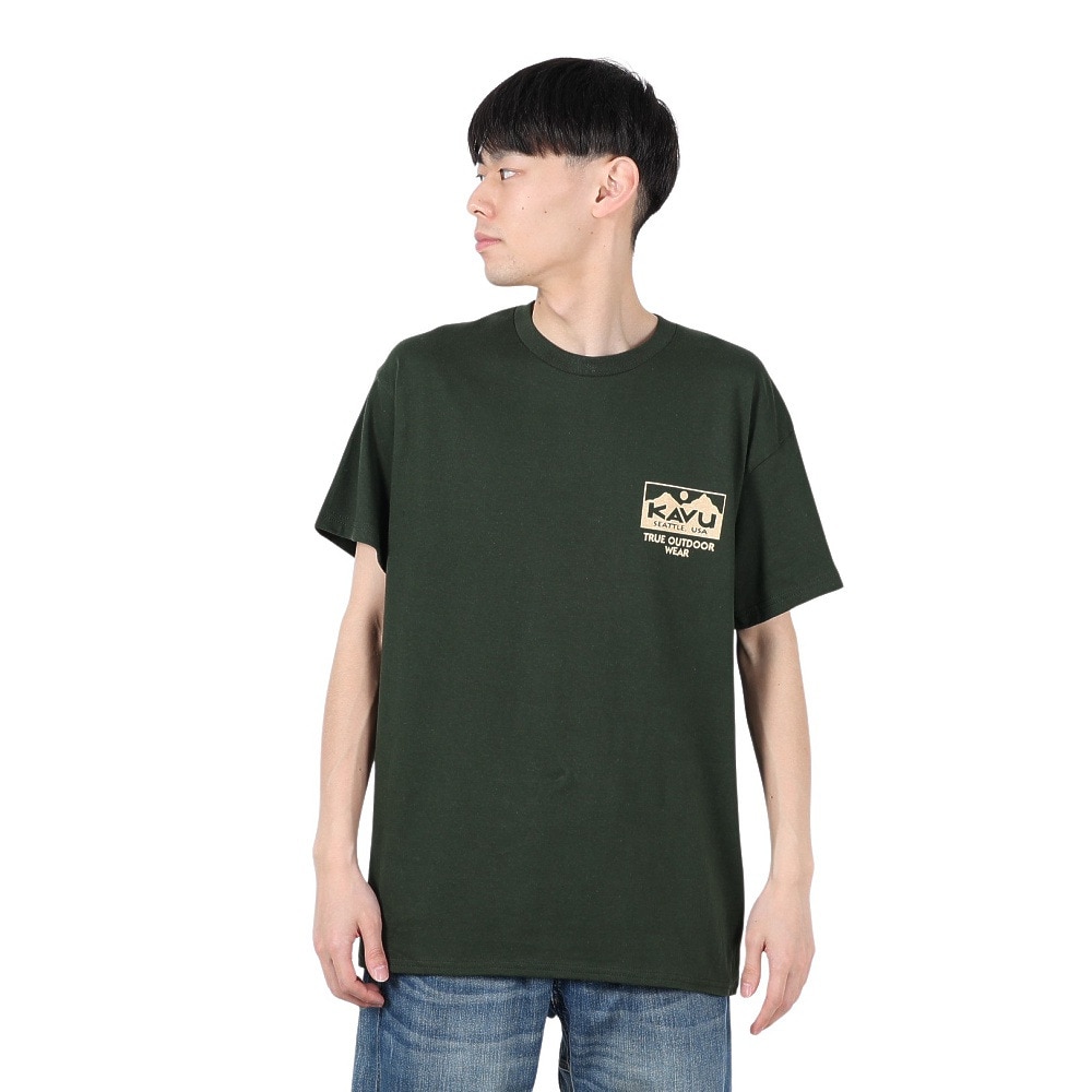 カブー（KAVU）（メンズ）トゥルーロゴ 半袖Tシャツ 19822238 フォレスト