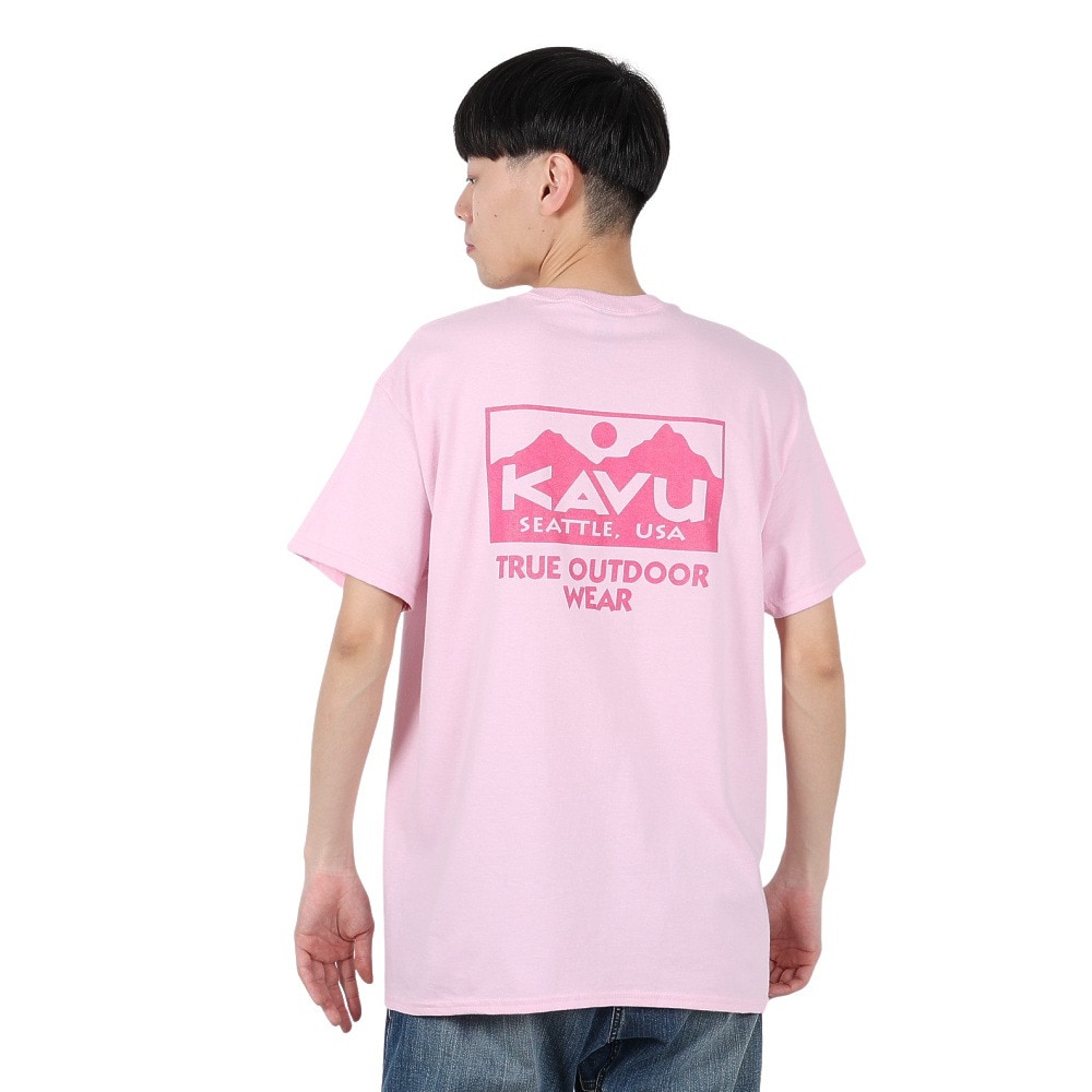 カブー（KAVU）（メンズ）トゥルーロゴ 半袖Tシャツ 19822238 ライトピンク