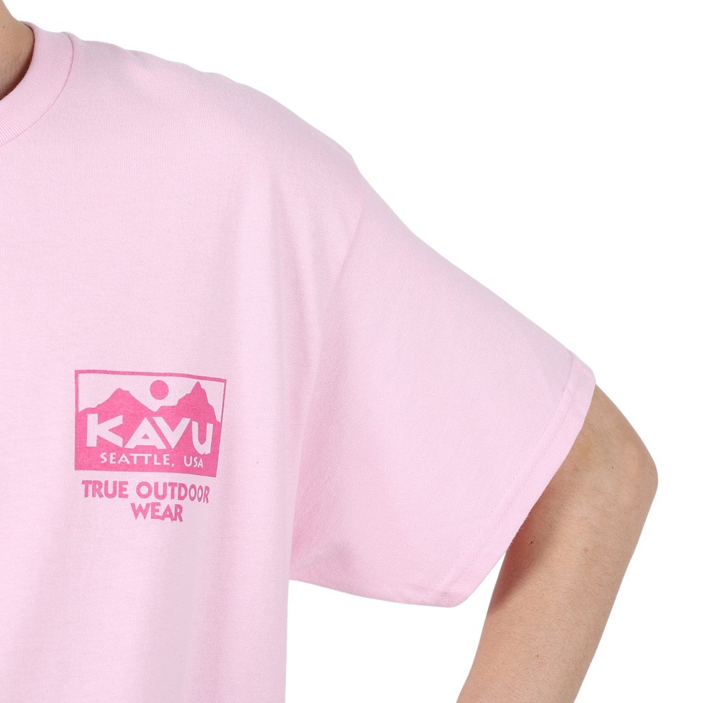カブー（KAVU）（メンズ）トゥルーロゴ 半袖Tシャツ 19822238 ライトピンク