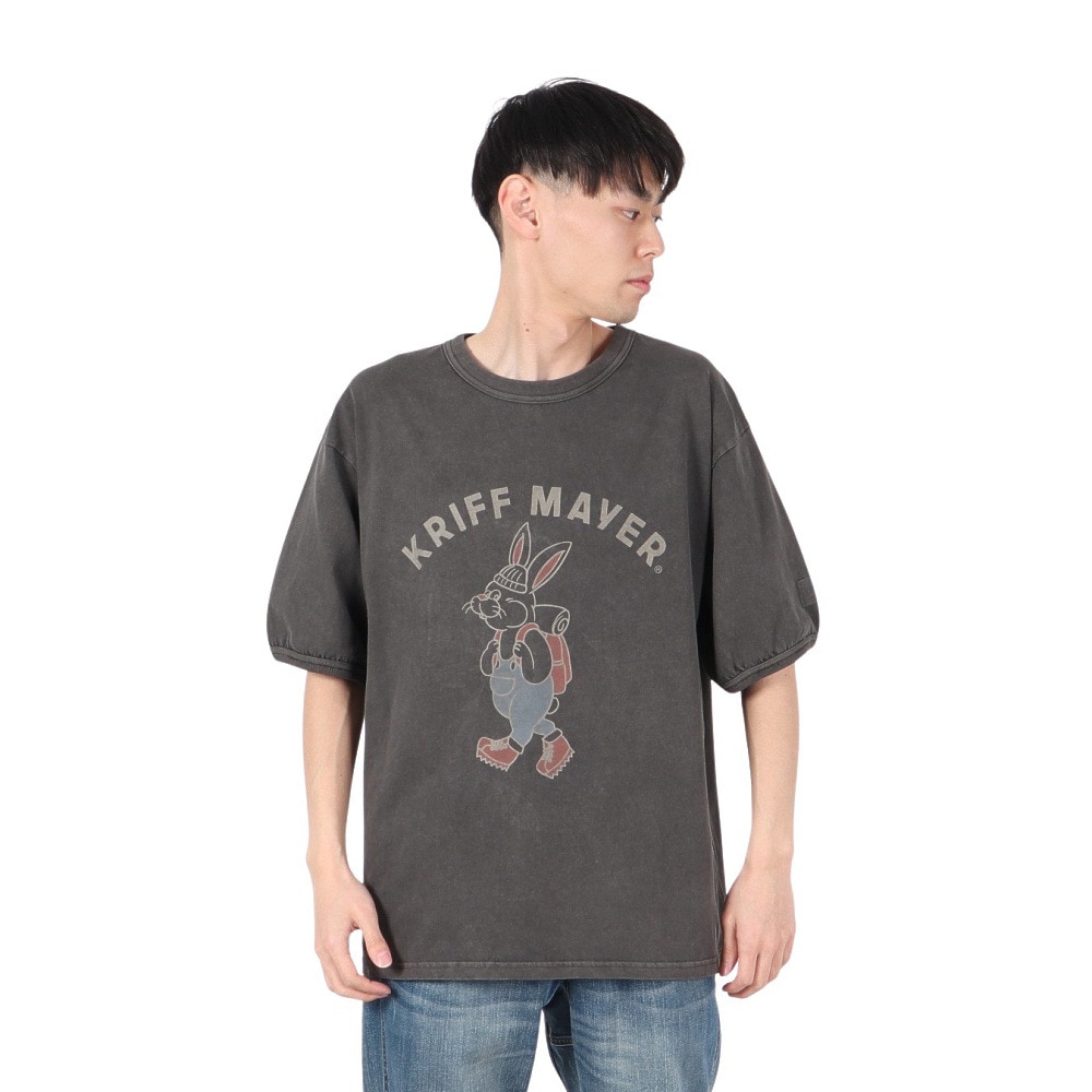 クリフメイヤー（KRIFF MAYER）（メンズ）クリフラビットピグメントTシャツ 2447201:17:CHARCOAL